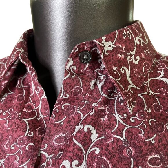 Mens Eddie Bauer Button Down Dress Shirt Floral Top Size L Wrinkle Resistant u - Picture 6 of 11